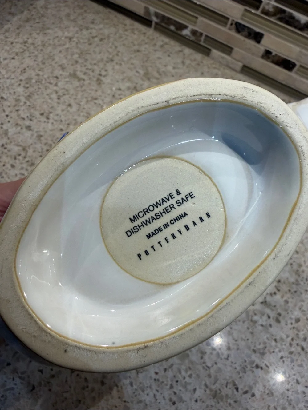 Pottery Barn white and cream gravy boat